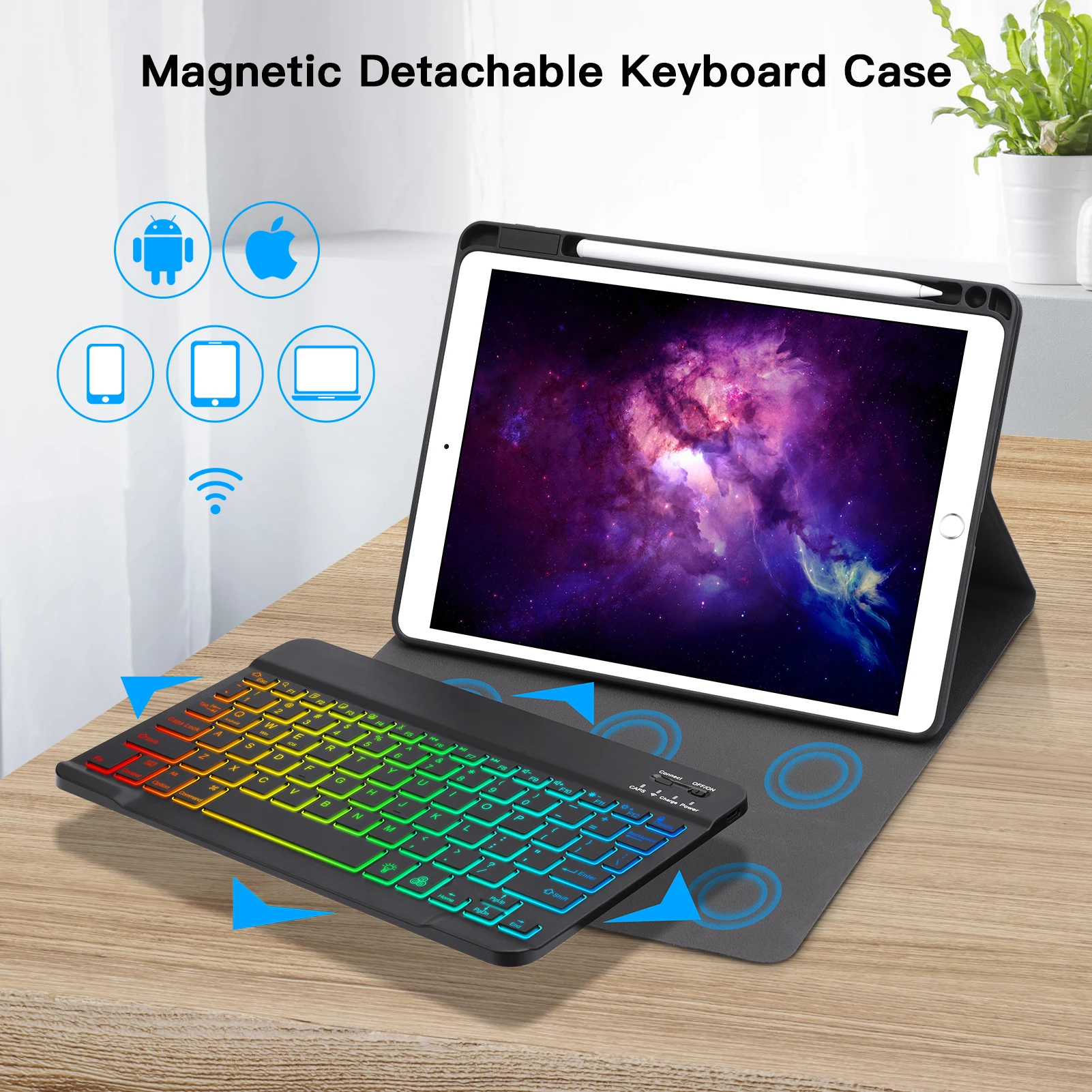 For iPad Air 5 4 Case with RGB Keyboard for iPad Pro 11 Case funda iPad 9th 10th Generation Case 10.9 10.2 8th Magic Keyboard