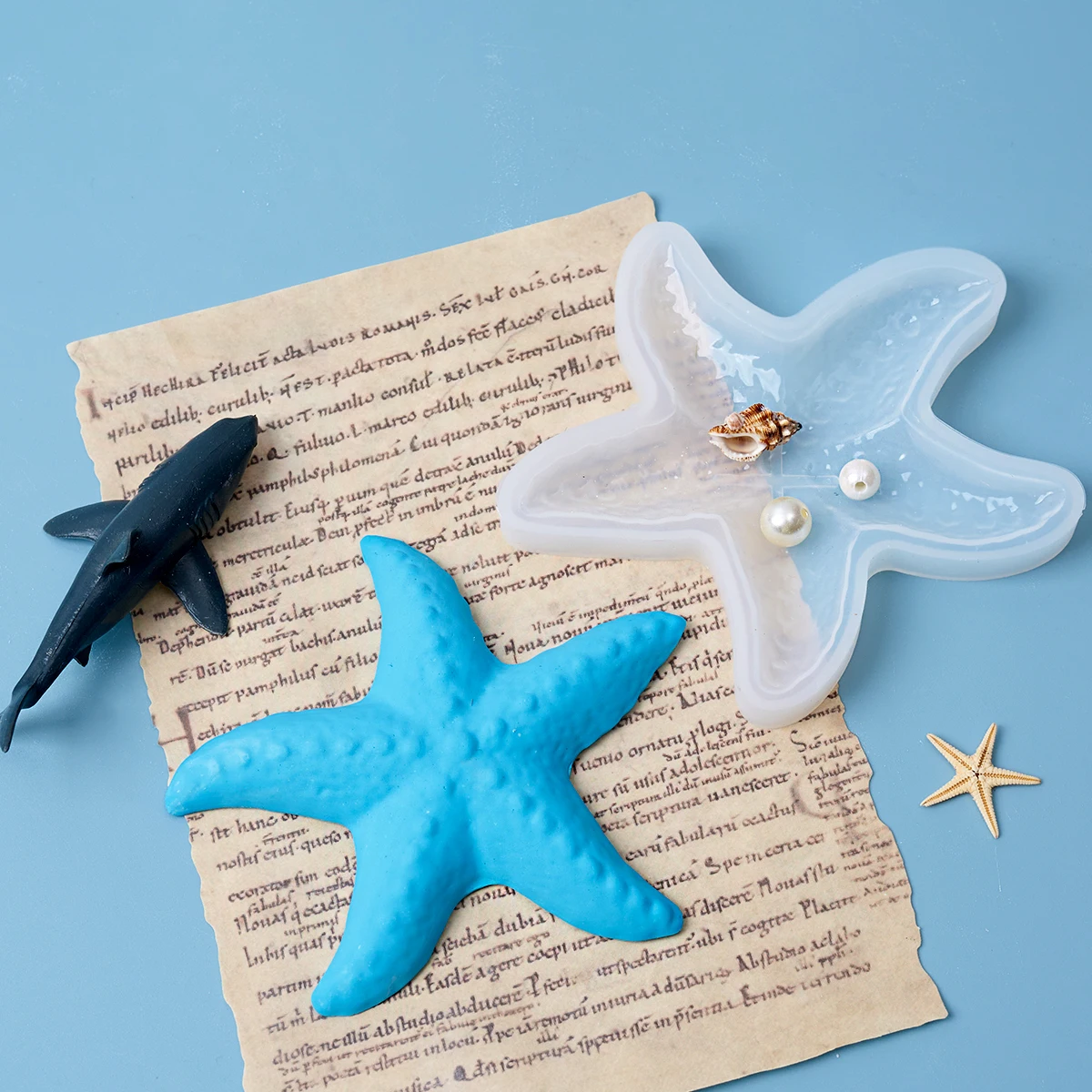 Marine Series Gypsum Craft Molds DIY Shell Starfish Tray Saucer Pendant Ornament Silicone Mold Aromatic Candle Mould Home Decor