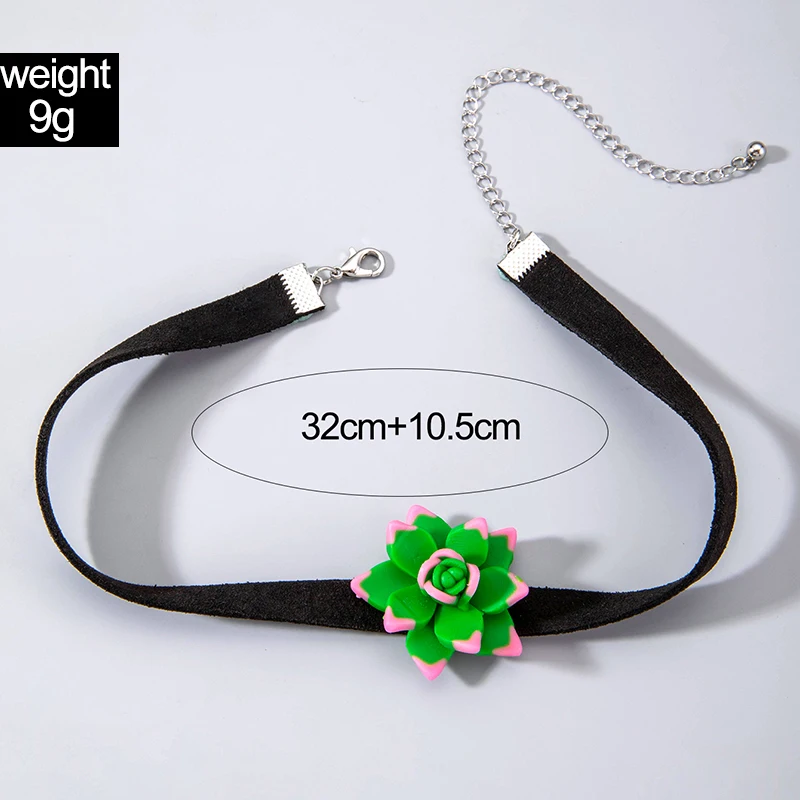 Tocona Single Pastoral Green Flower Choker Necklace for Women Men Simple Party Manor Ajustable Jewelry Collar ожерелье 25131