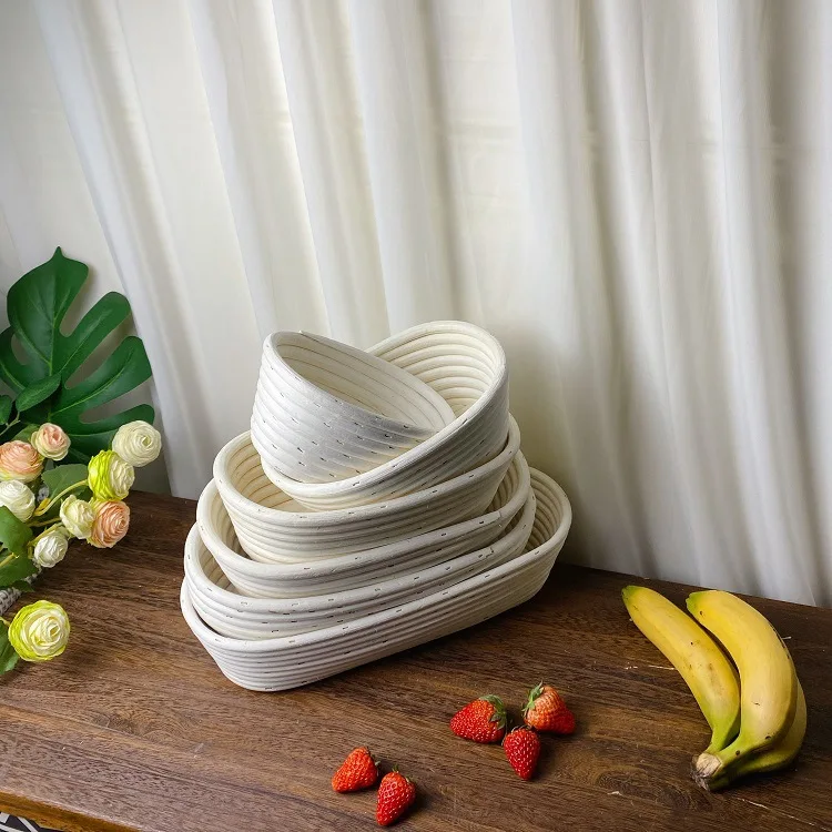 European-style Fermentation Basket, Hand-woven Rattan Baking Utensils, Round Bread Basket, Dessert And Fruit Storage Basket