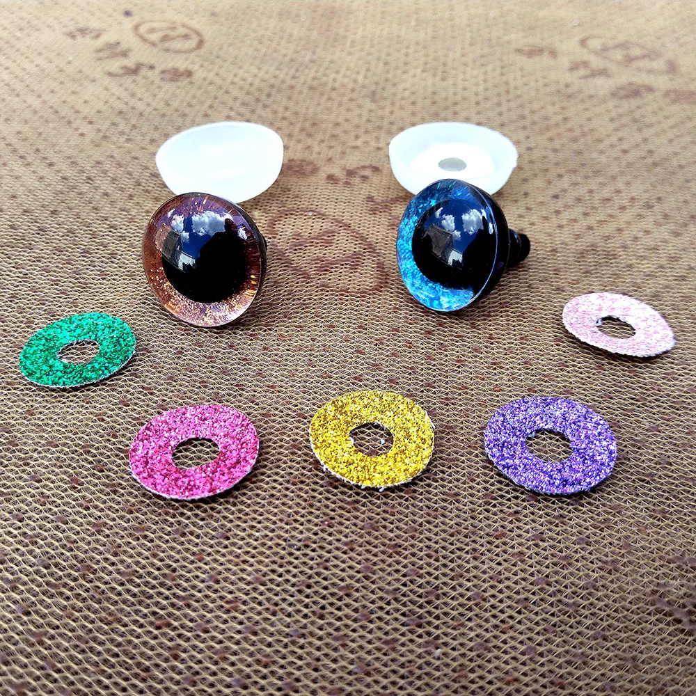 20 stücke 3D Kunststoff Sicherheit Augen Für Häkeln Spielzeug Glitter Amigurumi Plüsch Puppen Machen Augen Mix Tier 10/12/14/16/18/20/25/30/35mm – Detail 3