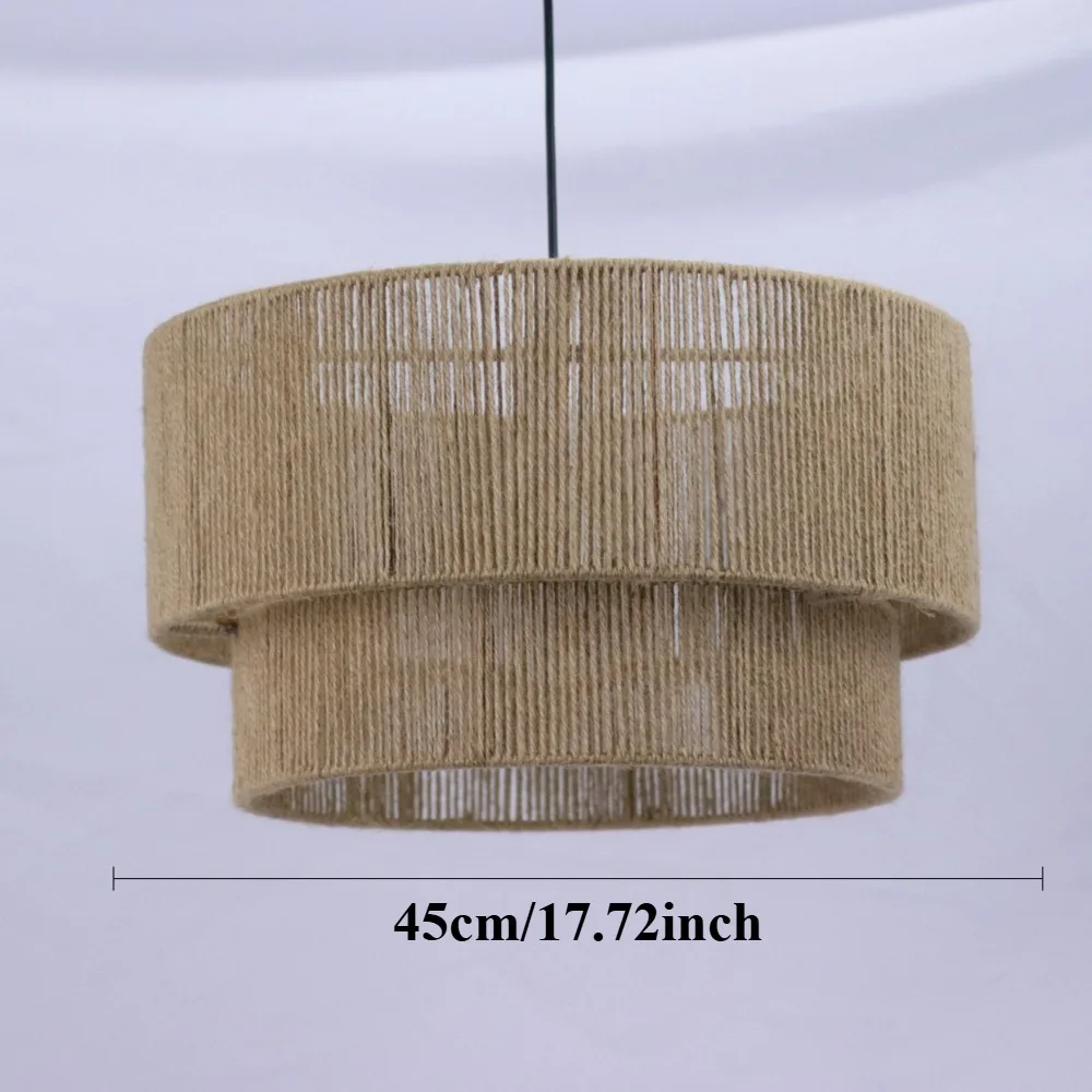 JOYINLED Japanische Hanfseil-Pendelleuchten, Moderne E27 LED-Deckenleuchten, Retro-Restaurantbeleuchtung für Esszimmer – Detail 2
