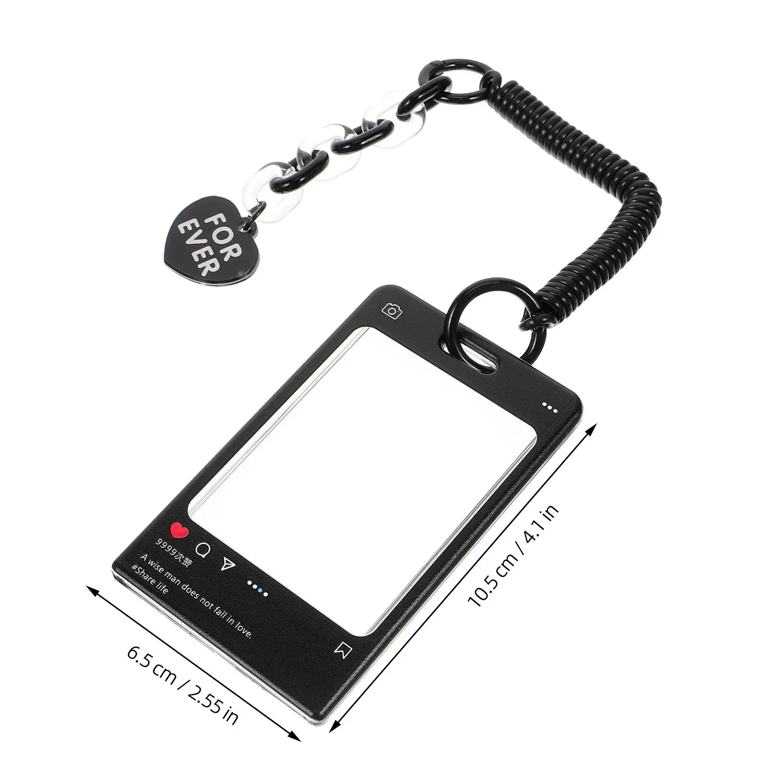 1Set Clear Transportation Card Holder Double-Sided Acrylic Protector Front Id Window Secure Buckle Keyring for Student Badge