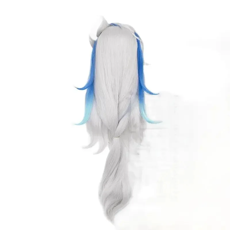 Neuvillette Cos Wig Anime 95-100CM Gradient Dual Color Heat-resistant Synthetic Hair Halloween Party Cosplay Wigs+wig Cap