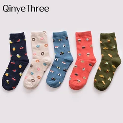 Fashion Korea Creative Cartoon Life Foods Sushi Watermelon Soft Cotton Christmas Gift Socks Dropship