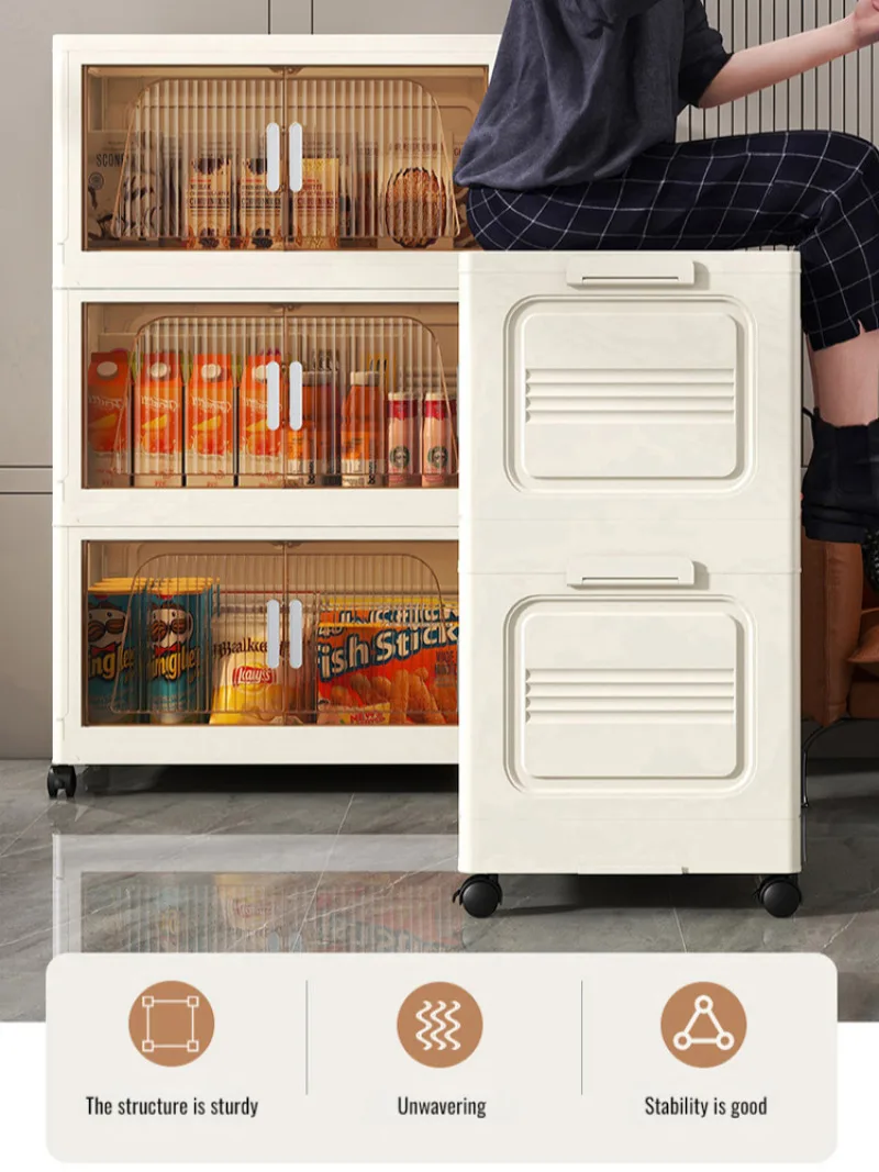 Multifunctional Foldable Storage Cabinet Children's Closet Large Capacity Space Closet Organizer Living Room Sundries Cabinet image 5
