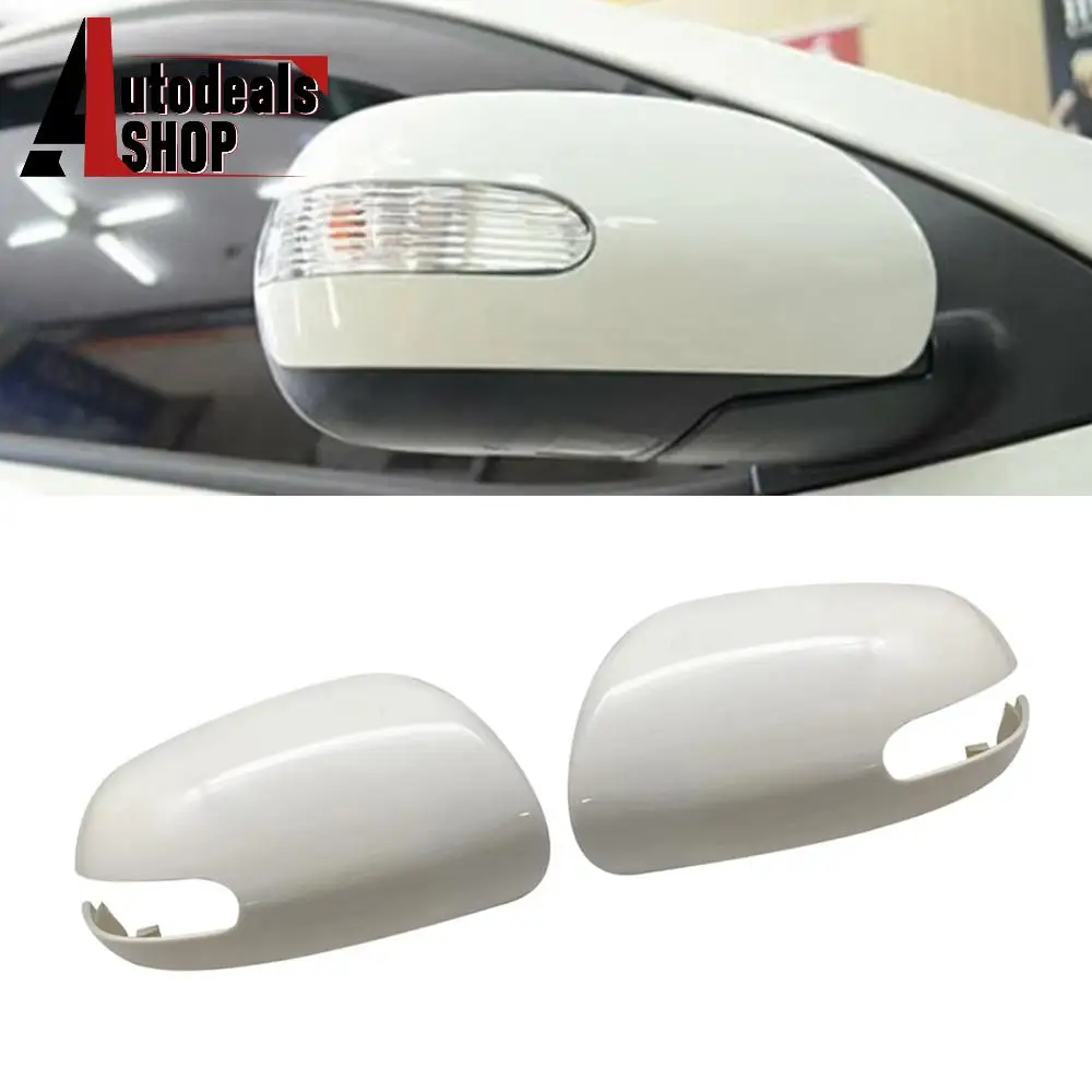 

Rearview Mirror Cover Unpainted White Left Right Side Door Wing Mirror Cover Cap for Kia Forte Cerato 2009-2012 with Lamp Type