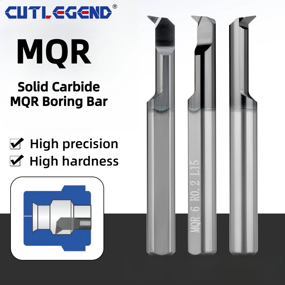 MQR Solid Carbide Boring Bar MQR4 MQR5 MQR6 MQR8 Small Bore Inner Profiling Turning Tool Coated For Steel / Stainless Steel