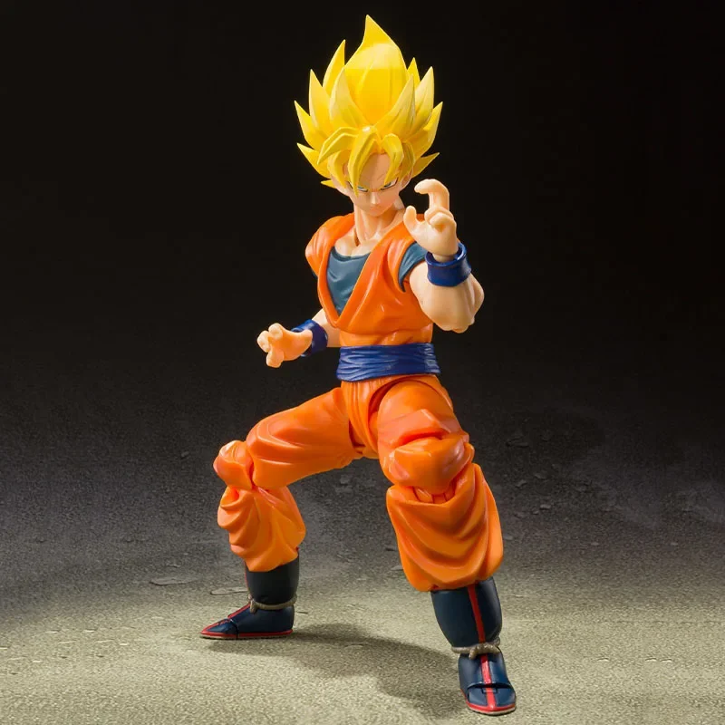 In Stock S.H.Figuarts Genuine Original DRAGON BALL Super Saiyan Full Power Son Goku Action Anime Figure Model Doll Ornament Gift