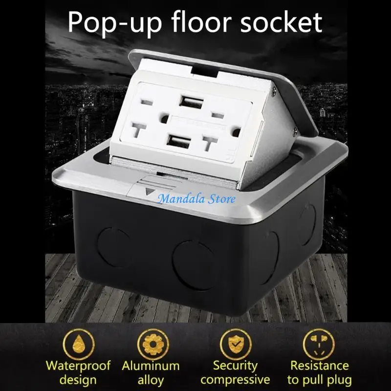 

U2JC Connection Box Desktop Pop-up Outlet Box Pop-up Floor Electrical Outlet Box US