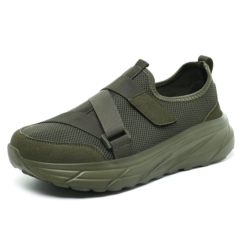 Zapatos deportivos informales para hombre, de malla transpirable y con cierre de velcro, ideales para el día a día, cómodos, con puntera ancha y disponibles en talla grande 48.