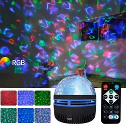 GGbingo Night Light Ripple Projection Rechargeable Remote Control Mini Night Light For LivingRoom Bedroom Decoration