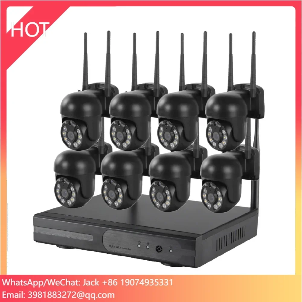 H.265 HD 3MP Wireless CCTV System PTZ WIFI IP Security Camera 8CH P2P DVR NVR Video Surveillance Kit Two Way Audio Waterproof