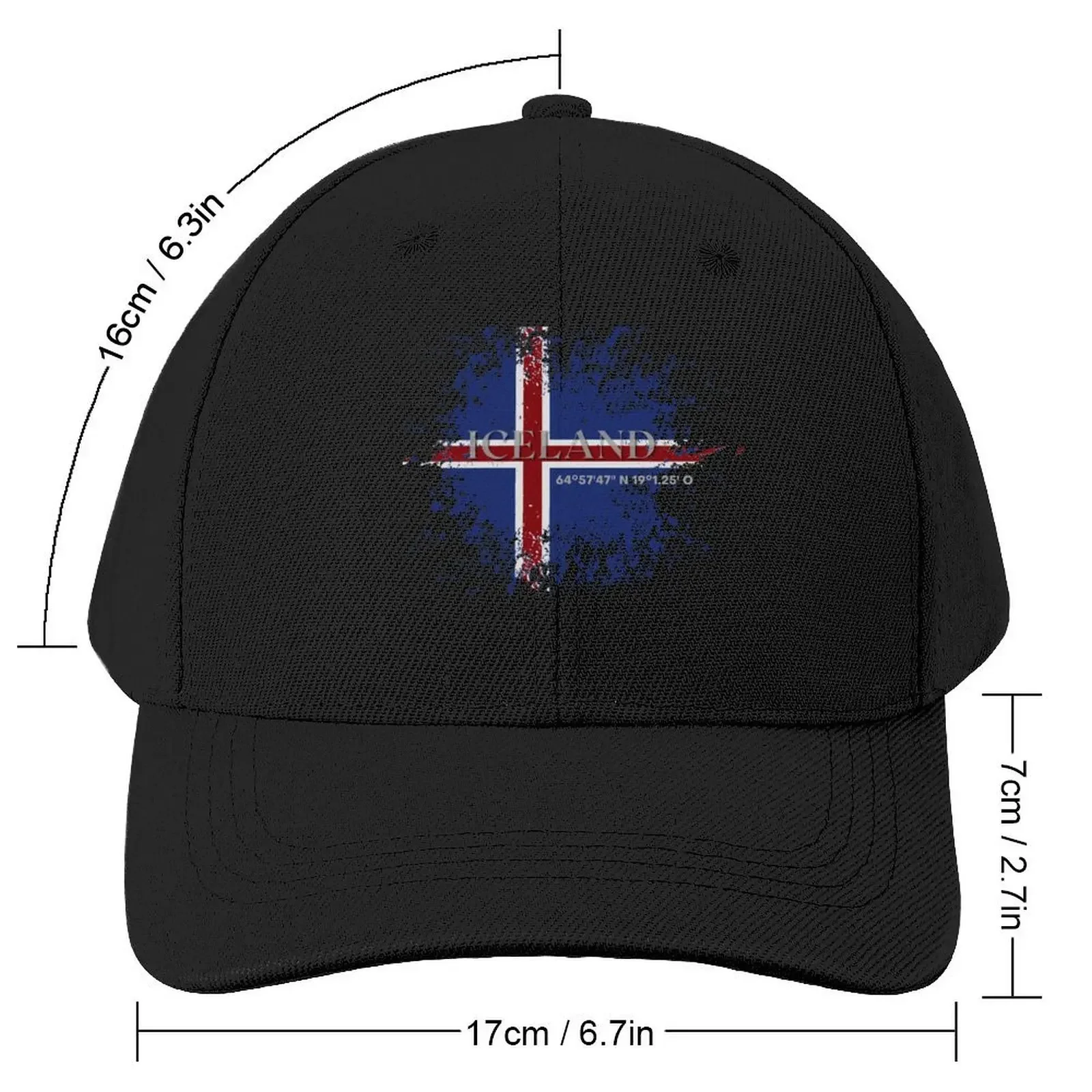 Iceland vintage grunge flag Baseball Cap Designer Hat New In Hat Rugby Boy Women's