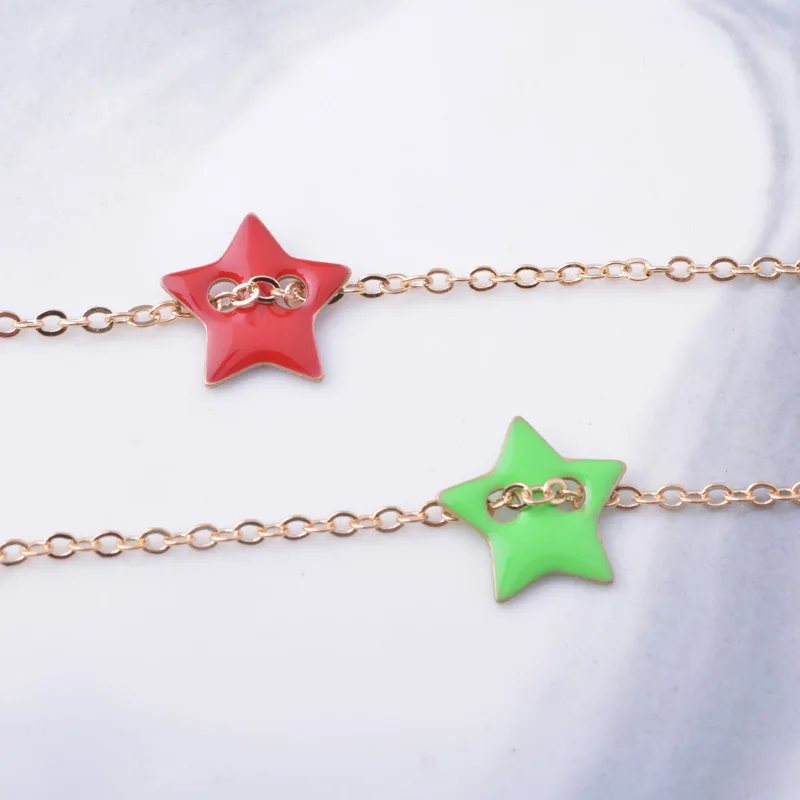 30 Stück 12mm Kupfer-Doppelloch-Sternperlen für Halsketten und Anhänger, beidseitig emailliert, Schmuckzubehör für Armbänder, kein Verblassen – Detail 11