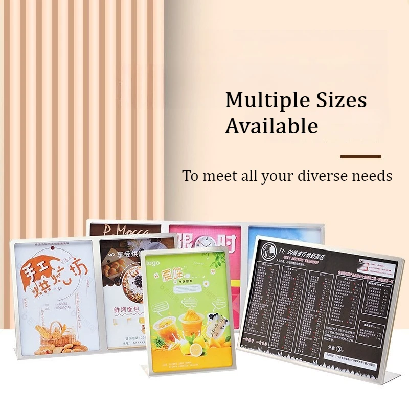 Stainless Steel Tabletop Display Stand – Price List Sign, Desktop Advertising Holder, Menu Card Stand for Store & Restaurant