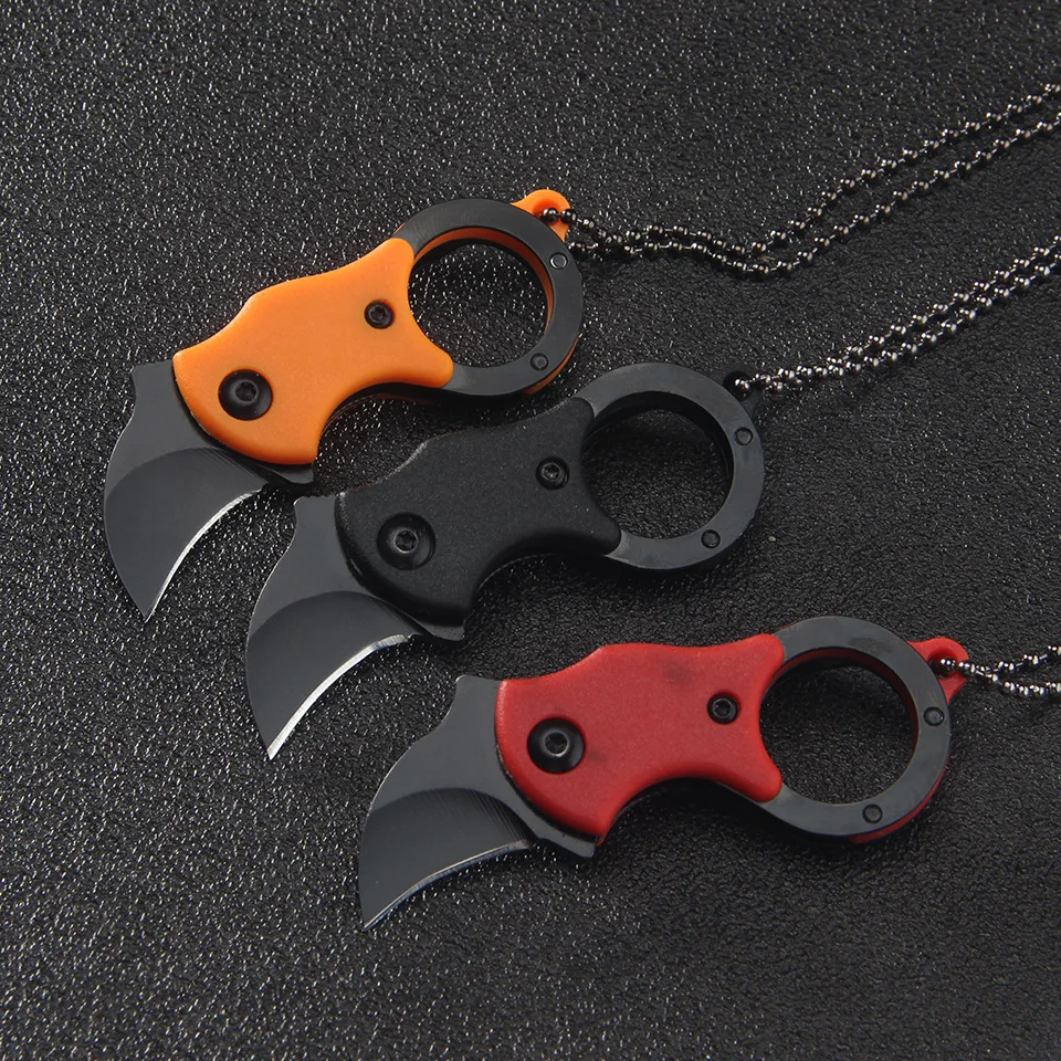 Cuchillo de garra con llavero Cs Go Karambit, cuchillo táctico de supervivencia al aire libre, cuchillos de caza para acampar, herramienta de autodefensa EDC