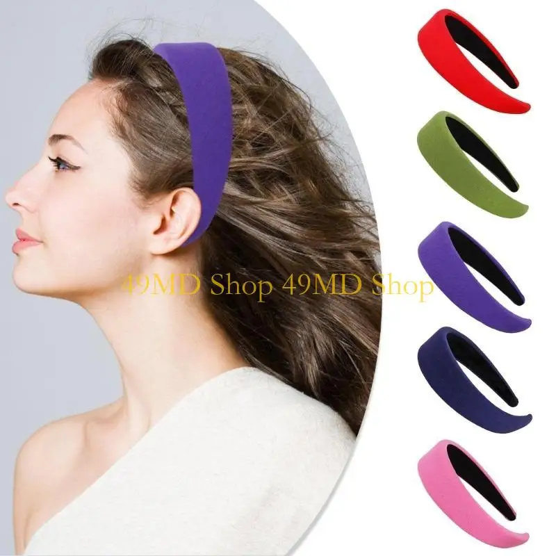 

49MD Wide High Skull Hair Band Comfortable Soft Sponge Headband for Everyday Wear