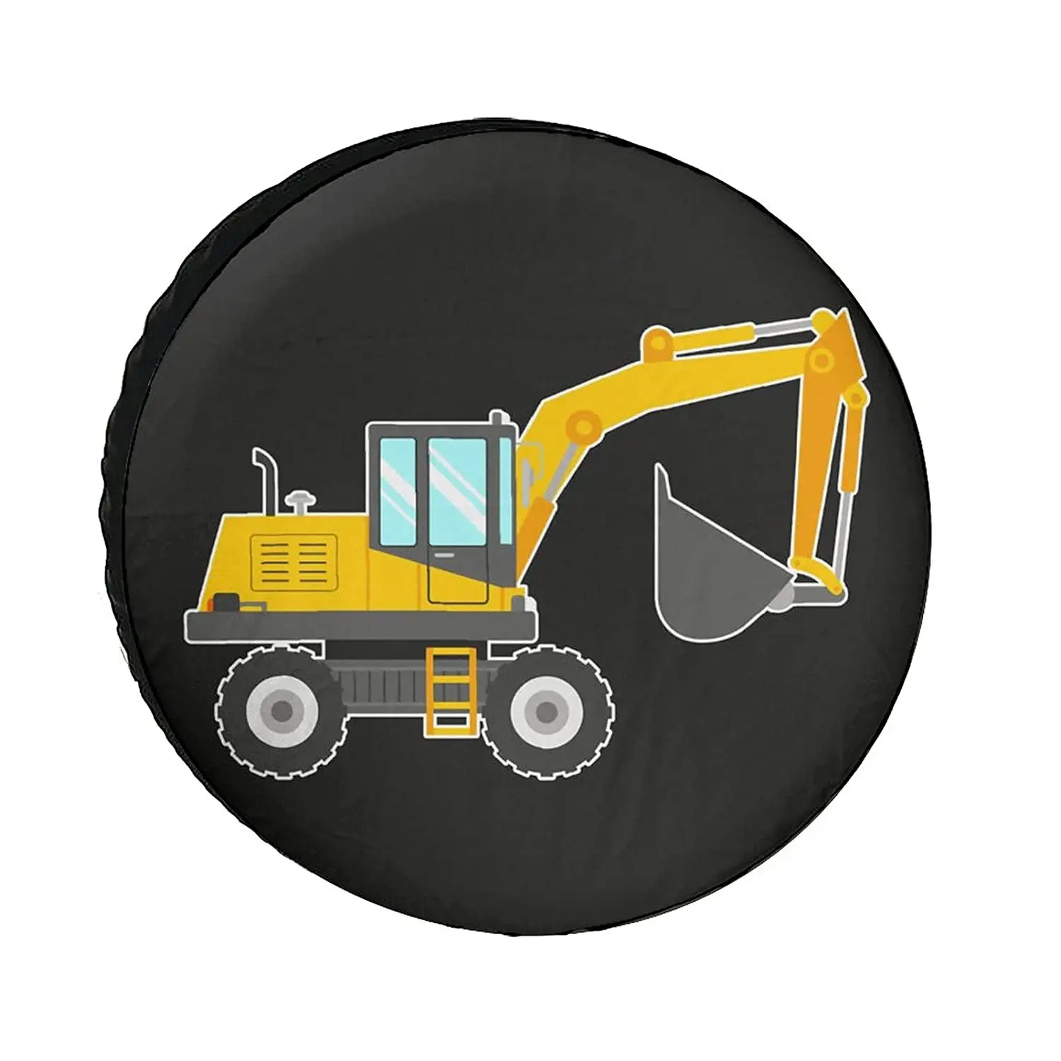 Cute Excavator Universe Exploration Tire Covers Wheel Cover Protectors Weatherproof UV Protection Spare Tire Cover