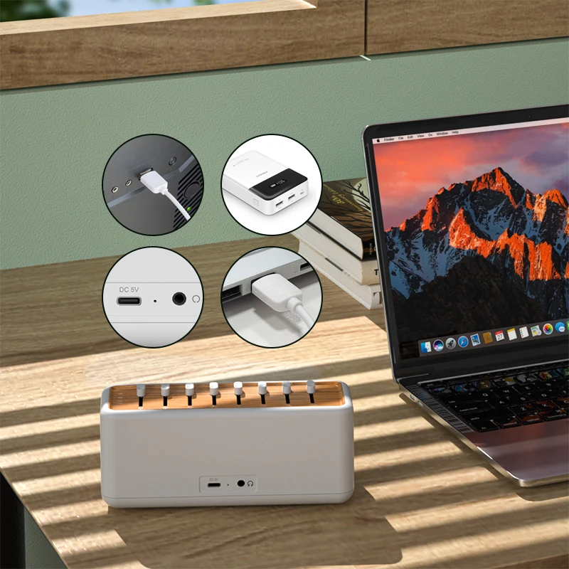 2024 최신 파란색 치아 스피커 5.0 3 가지 색상 사용 가능 진정 소리 수면 보조 타이밍 기능이있는 백색 소음 기계