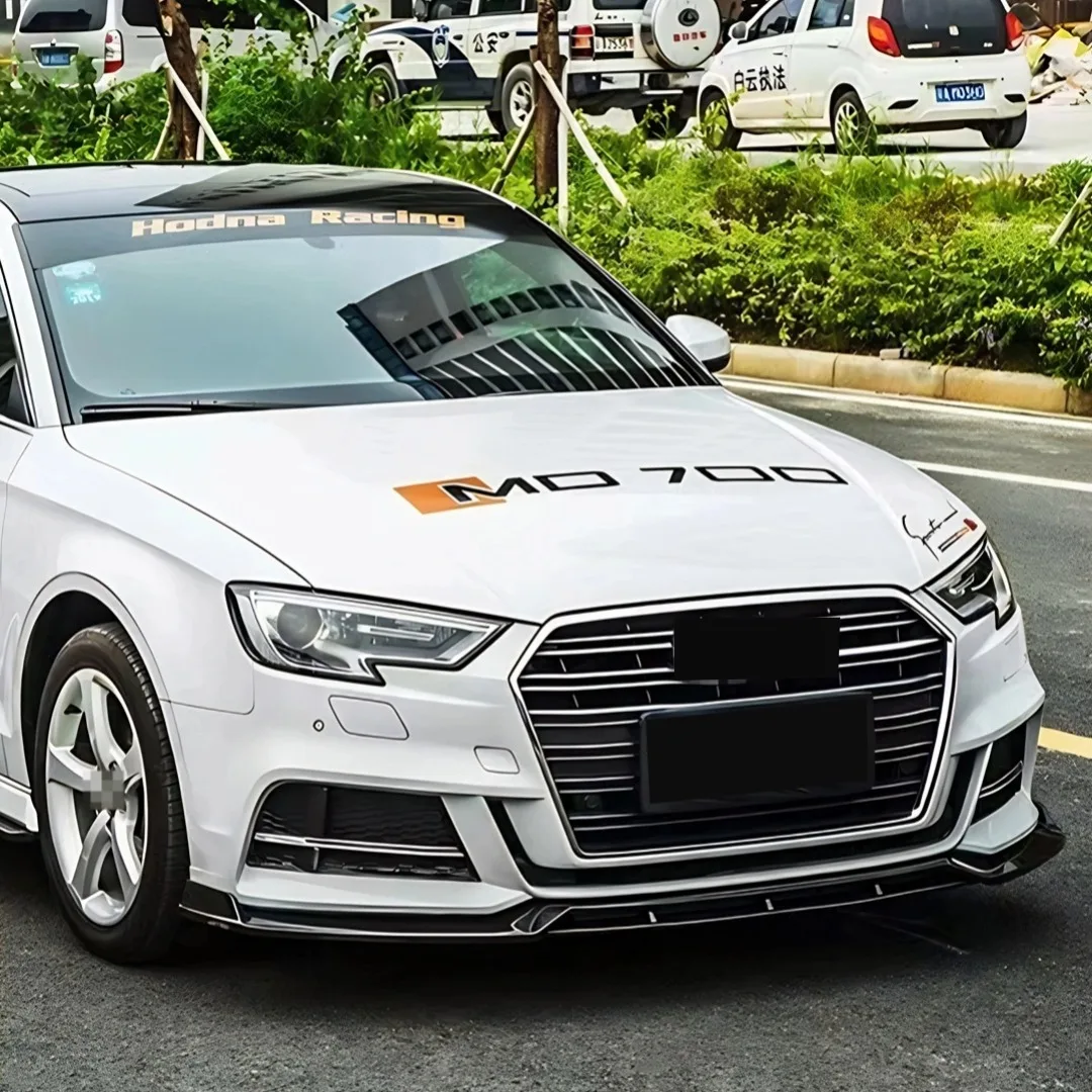 

Front Spoiler Air Dam Bumper Lip Splitter Chin Deflector Decoration Tuning Accessories Body Kit For Audi A3 S3 S-line 8V 2016-19