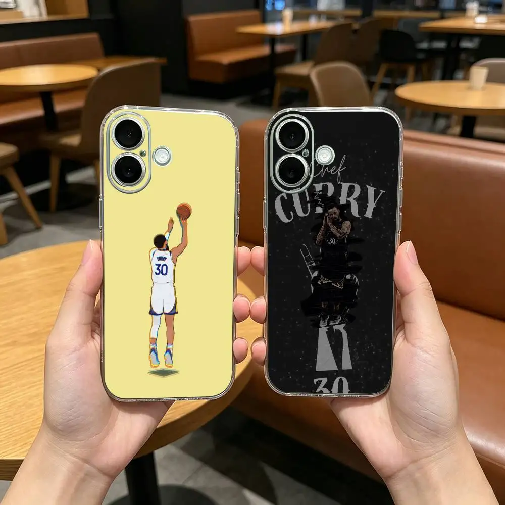 Icon Stephen Curry Phone Case For iPhone 17 16 15 14 13 12 11 Mini Pro Max Plus Transparent Shockproof Cover
