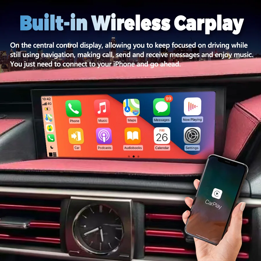 10.2'' RHD For Lexus IS RC 200 250 300 350 200t 300h 2013-2016 2017 Stereo Android 15 Multimedia Player CarPlay Navigation WIFI