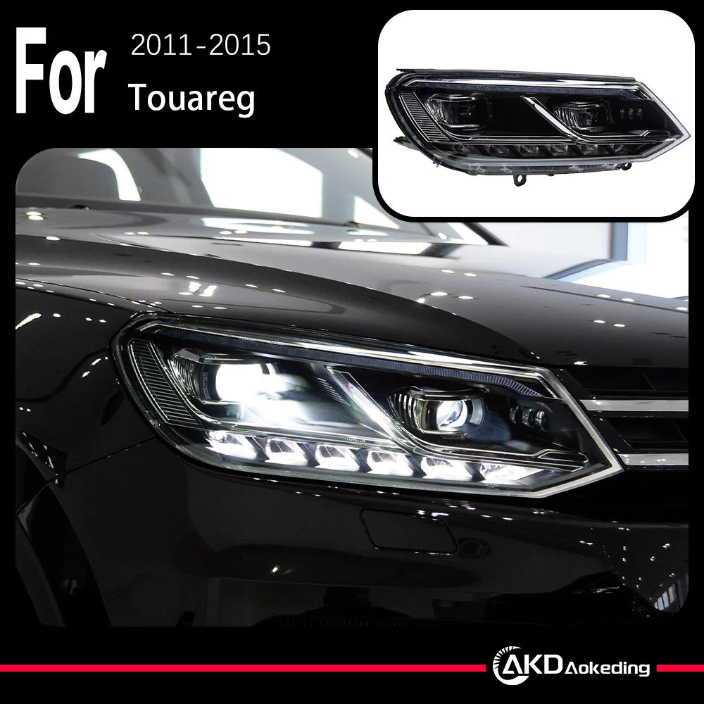 

Модель автомобиля AKD для VW Touareg Светодиодная фара 2011-2015 Touareg LED DRL Hid Option Фара Angel Eye Bi Xenon Beam Аксессуары