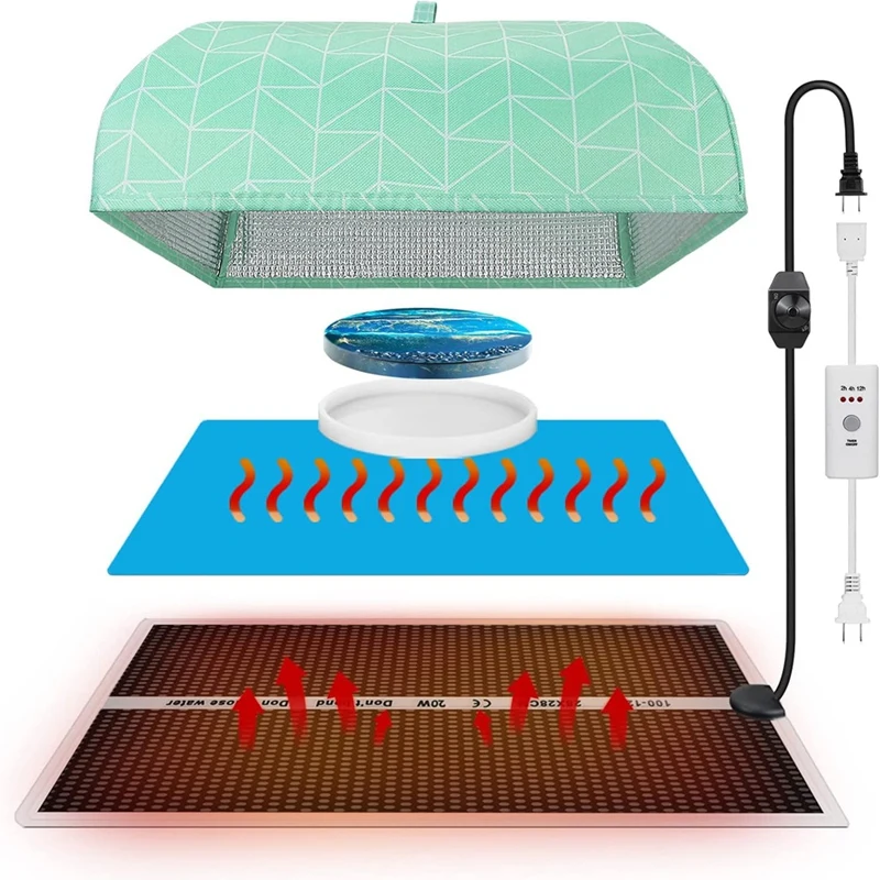 Resin Heating Mat With Cover Timer, Fast Resin Curing Mat, Epoxy Heater Silicone Heat Pad Drying Machine US Plug