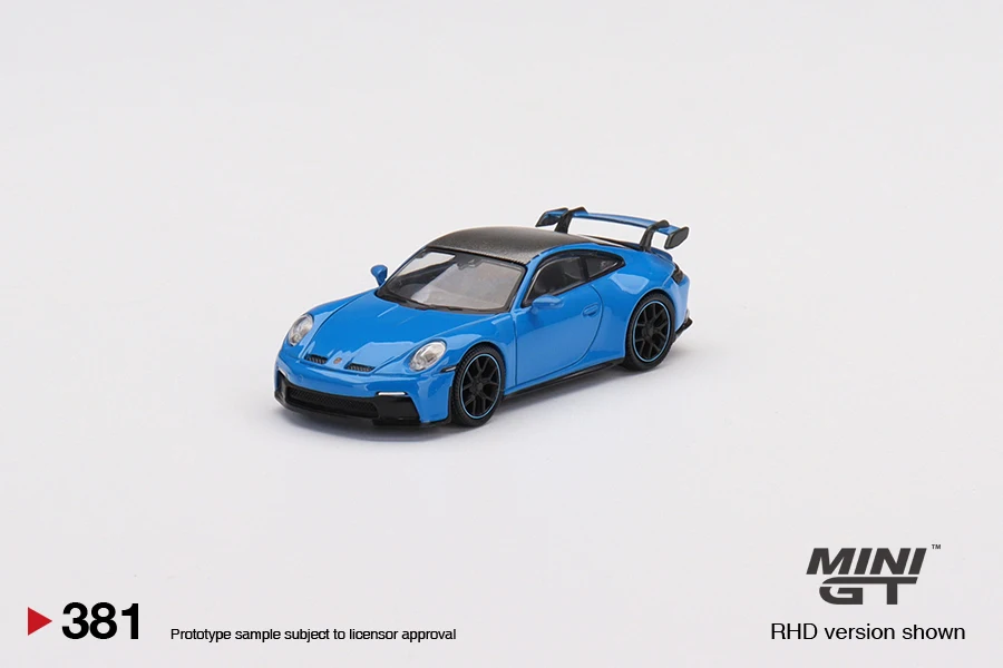 MINIGT 1:64 911 (992) GT3 Blue Alloy Car Model 381#