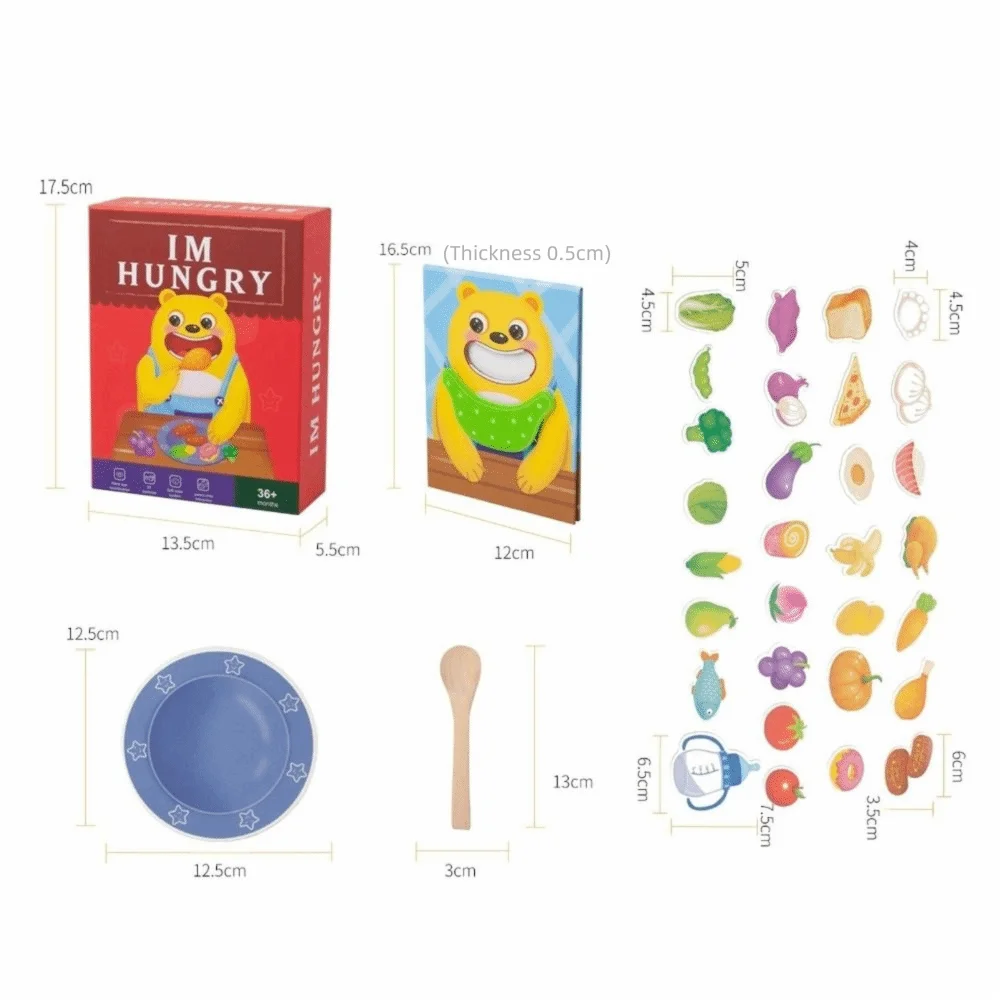 Teddy Bear Design Feeding Game Feeding Simulation Spoon Included Fine Action Training Toy Educational Features Fine Motor Skills