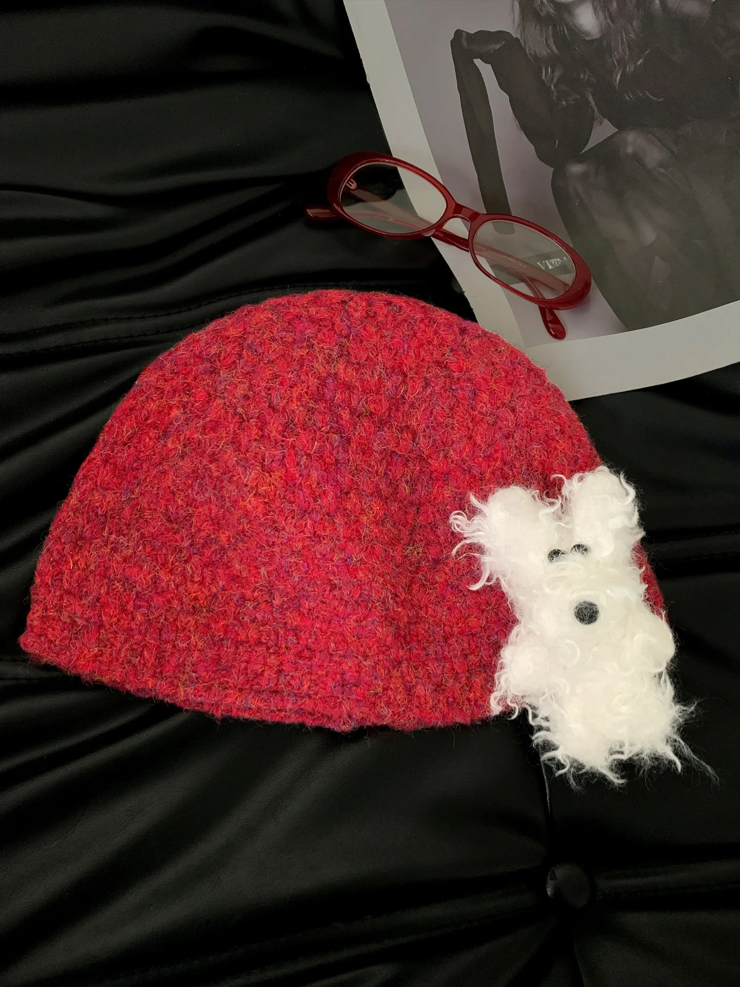 Korean Style Cute Plush Knitted Fishing Cap Women's Autumn Winter Warm Face Slimming Versatile Face Small Woolen Hats