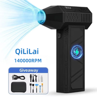 QiLiLaiX10 Mini Handheld Turbo Jet Fan 140000RPM Powerful Compressed Air Duster Car Dryer PC Cleaner Home-Industrial Duct Blower