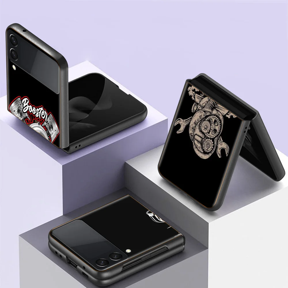 רכב חלקי מכונית טלפון מכני במקרה טלפון עבור fungas samsung הגלקסיה z להעיף 6 3 5 גרם חזרה קשה capa עבור z להעיף 5 4 5g coque tpu PC sh