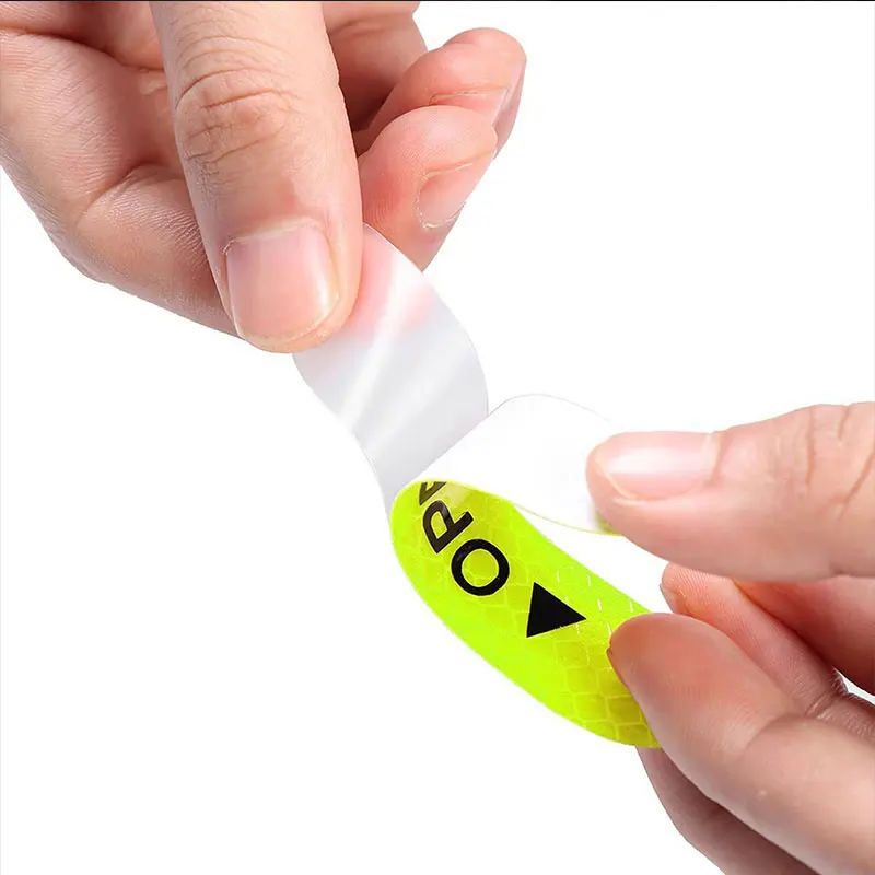 4 unids/set pegatinas reflectantes para puerta de coche cinta de advertencia marca de conducción nocturna iluminación de seguridad decoración luminosa piezas de automóvil