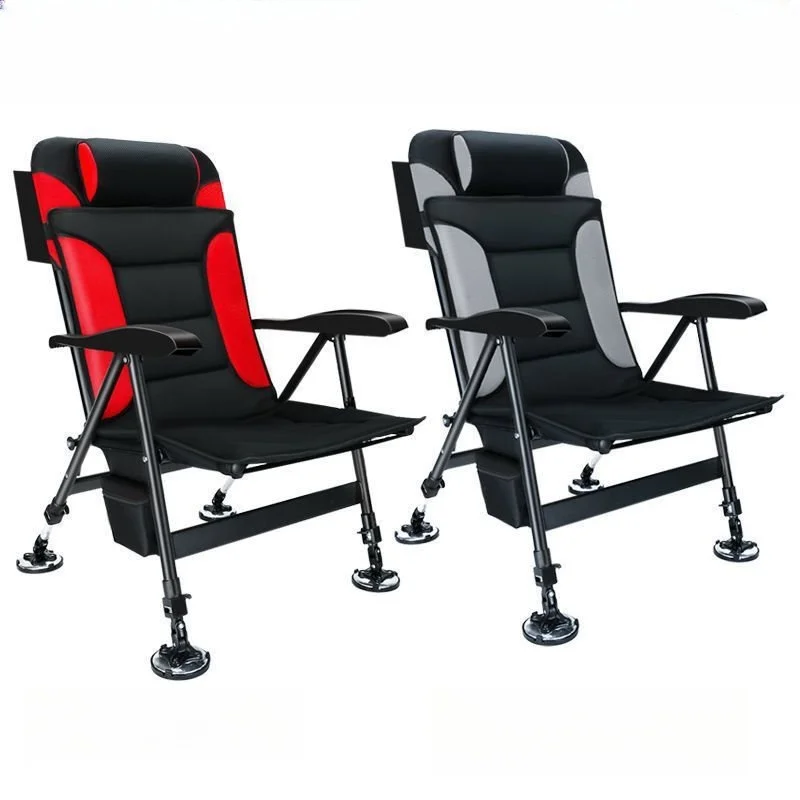 ใหม่พับเก้าอี้ตกปลาเก้าอี้ชายหาดกลางแจ้งปรับพนักพิง Recliner อลูมิเนียมปิคนิคแบบพกพาเก้าอี้ที่นั่ง