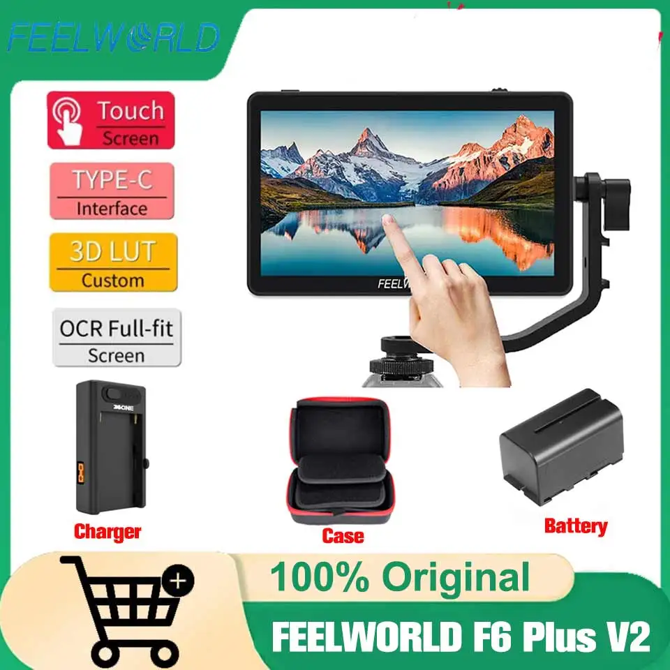 FEELWORLD F6 Plus V2 6' On-camera DSLR Field Monitor Touch Screen Monitor with HDR 3D Lut IPS FHD 1920x1080 Video Focus Assis