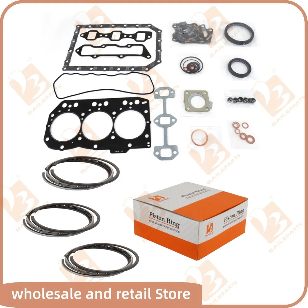 

For Yanmar 3TNV82 Full Gasket Kit Set Diesel Engine 3 Cylinders Piston Ring 82*2+2+4mm Overhaul Rebuild Kit Engine Spare Parts