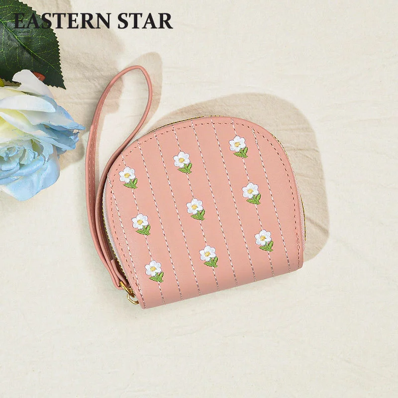 

Dongxinqiu New Japanese and Korean Zero Wallet Women's Little Fresh Flowers Student Zipper Bag Multi functional Change Clip