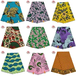 BRW Fashionable 100% polyester African Traditional Style Wax Batik Floral Fabric Ankara Batik Cloth Material DIY For Sewing