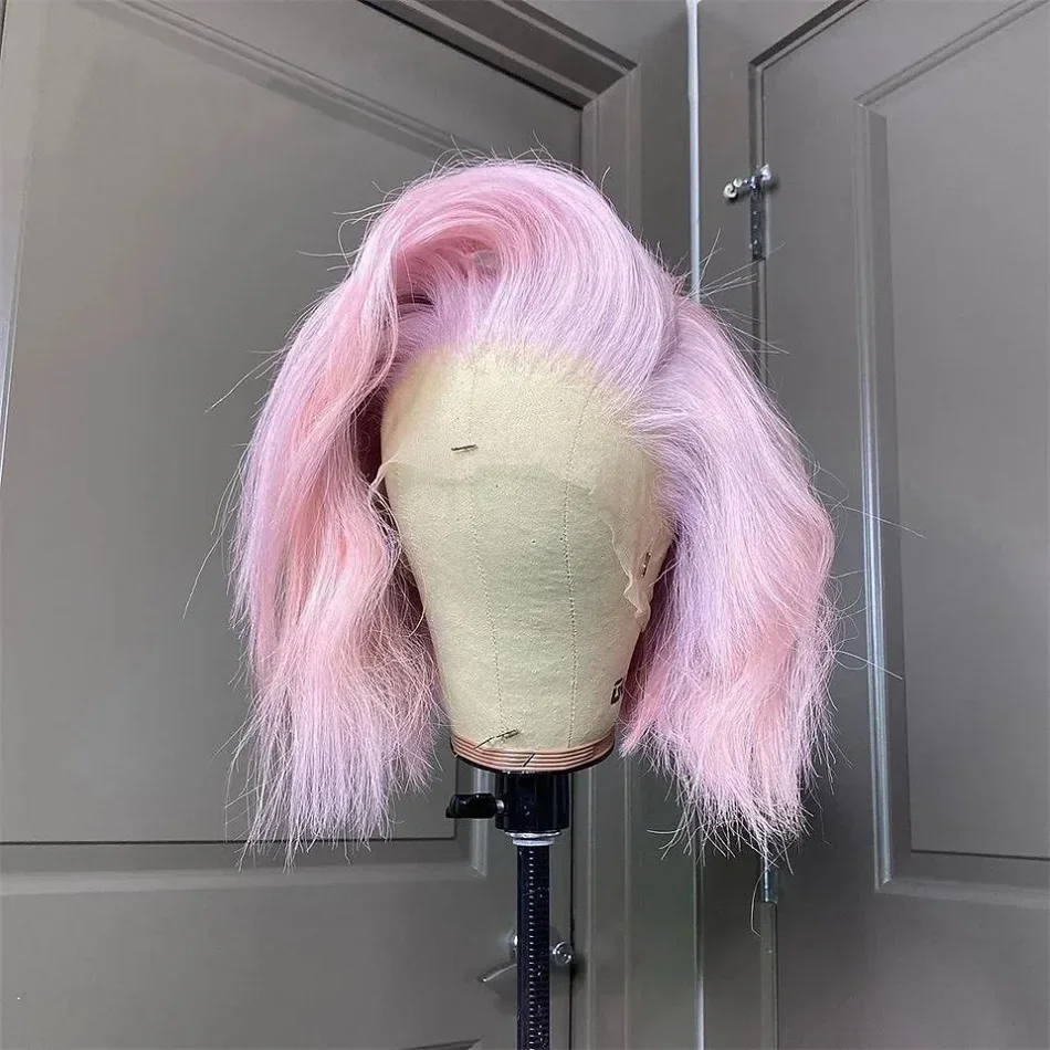 ﻿   شعر مستعار بوب وردي فاتح دانتيل أمامي شعر بشري يرتديها في مأدبة رائع 180% كثافة شعر بشري 100% 13*4 دانتيل أمامي عالي الدقة