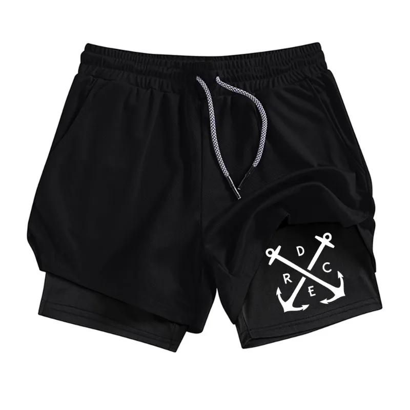 Beach Wear and Outdoor Fitness for Men's Double Layer Fitness Shorts Quick Drying and Breathable Perfect for Summer Towel Loop