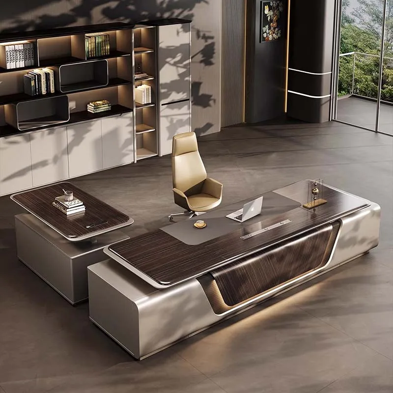 

Эстетичный офисный стол класса люкс, большой, в скандинавском стиле, многофункциональный, для руководителя, мебель для дома и офиса