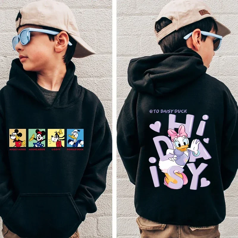 

Осень 2021, новинка, черная толстовка с принтом Микки Диснея, модная толстовка, пуловер, молодежная детская модная уличная толстовка с капюшоном