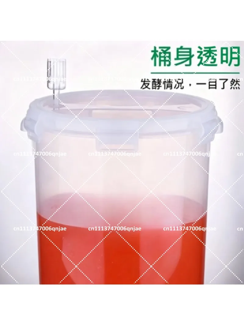 Home Brewing Transparent Fermenter 28L, Conical V-Bottom Thickened Barrel for Beer Wine