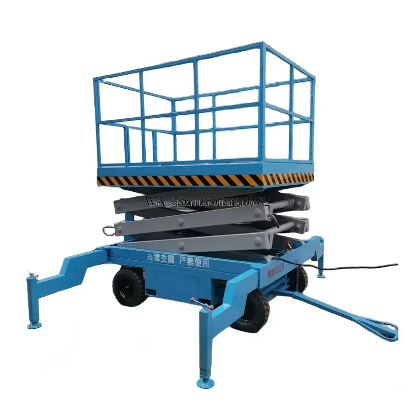 wmwmnu Mobile Scissor Lift with Sensitive Hydraulic System and Overload Warning for Indoor Engineering