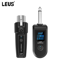 LEUS T2 UHF Wireless Microphone Converter XLR Transmitter and Receiver Microphone Wireless System for 0V/48V Dynamic Microphone