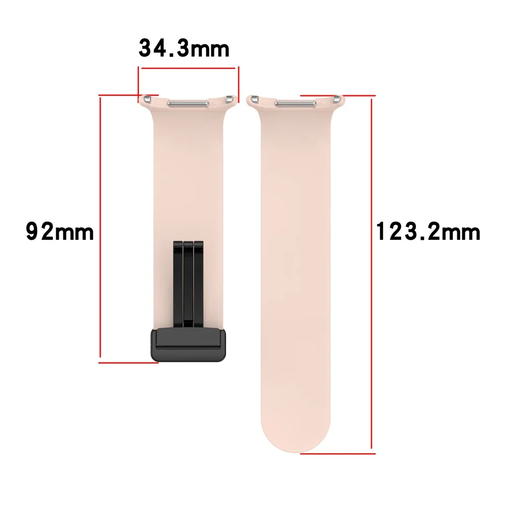 Magnetic Folding Buckle Band for Samsung Galaxy Watch Ultra 47mm Sports Silicone Straps Galaxy Watch 7 Ultra Watchbands Bracelet