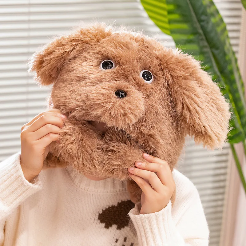 55cm cão engraçado com orelhas em movimento brinquedo de pelúcia recheado macio filhote de cachorro chapéu boneca bonito presente de aniversário