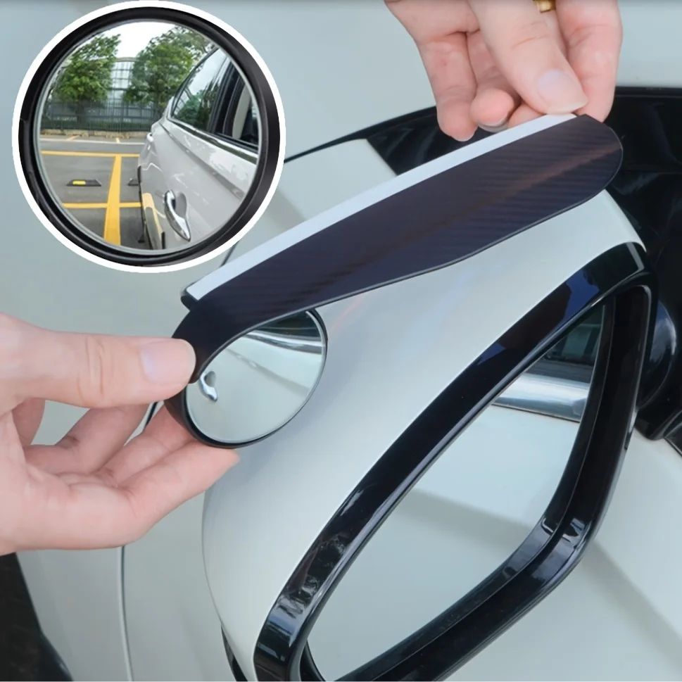 2-Pack Car Blind Spot Mirrors, Multifunctional Integrated Rearview Mirror Rain Shields, Cover for Rainy Days, Expands Visibility
